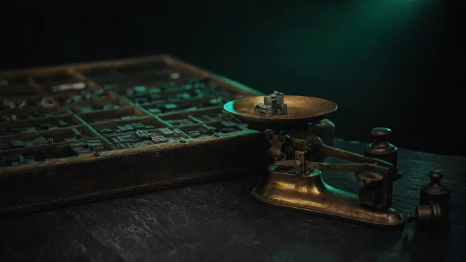 Peser chaque mot avant de composer : seuls les caractères justes montent sur la balance.