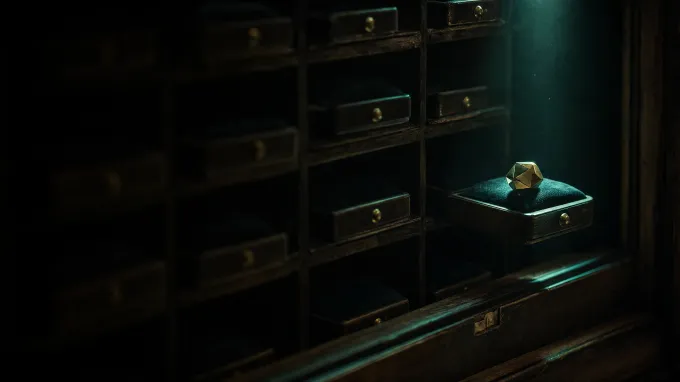 Dans la vitrine ordonnée, l'écrin bien rangé attire la lumière.